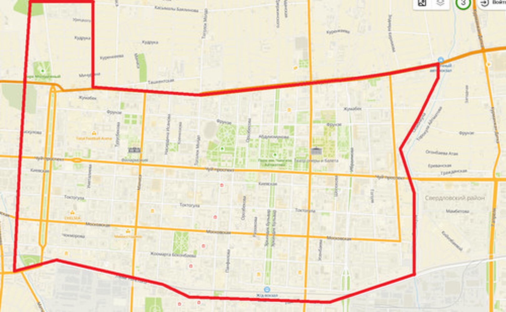 Карта — На месяц в центре Бишкека отключат природный газ — Today.kg