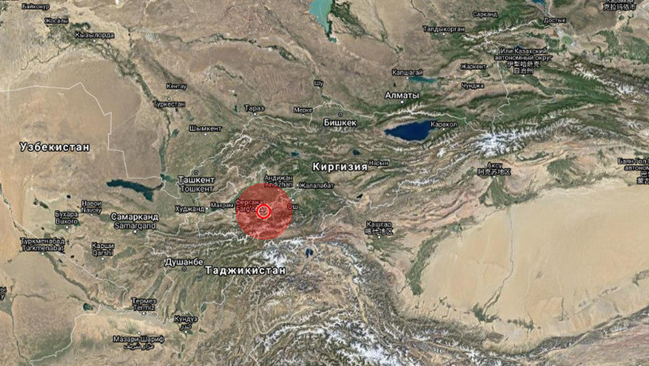 На границе Кыргызстана и Узбекистана днем произошло землетрясение. Сила в эпицентре составила 6 баллов — Today.kg