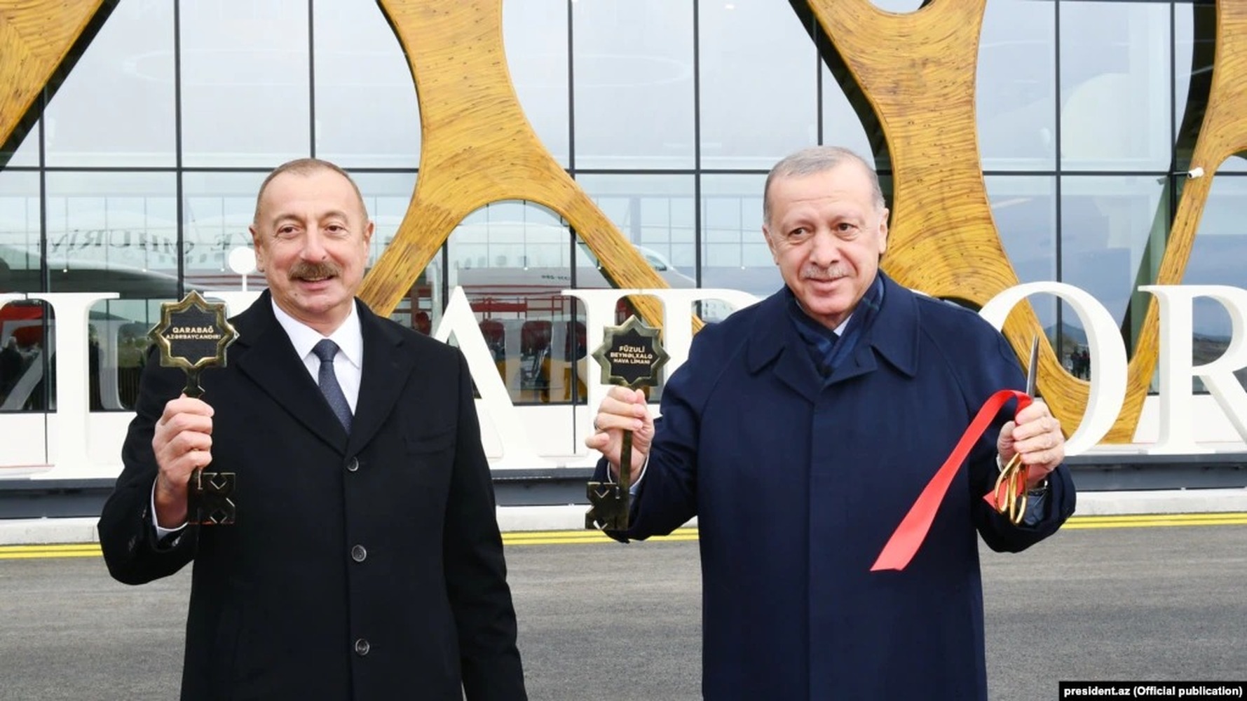 Ильхам Алиев и Реджеп Тайип Эрдоган открыли аэропорт в Физули — Today.kg