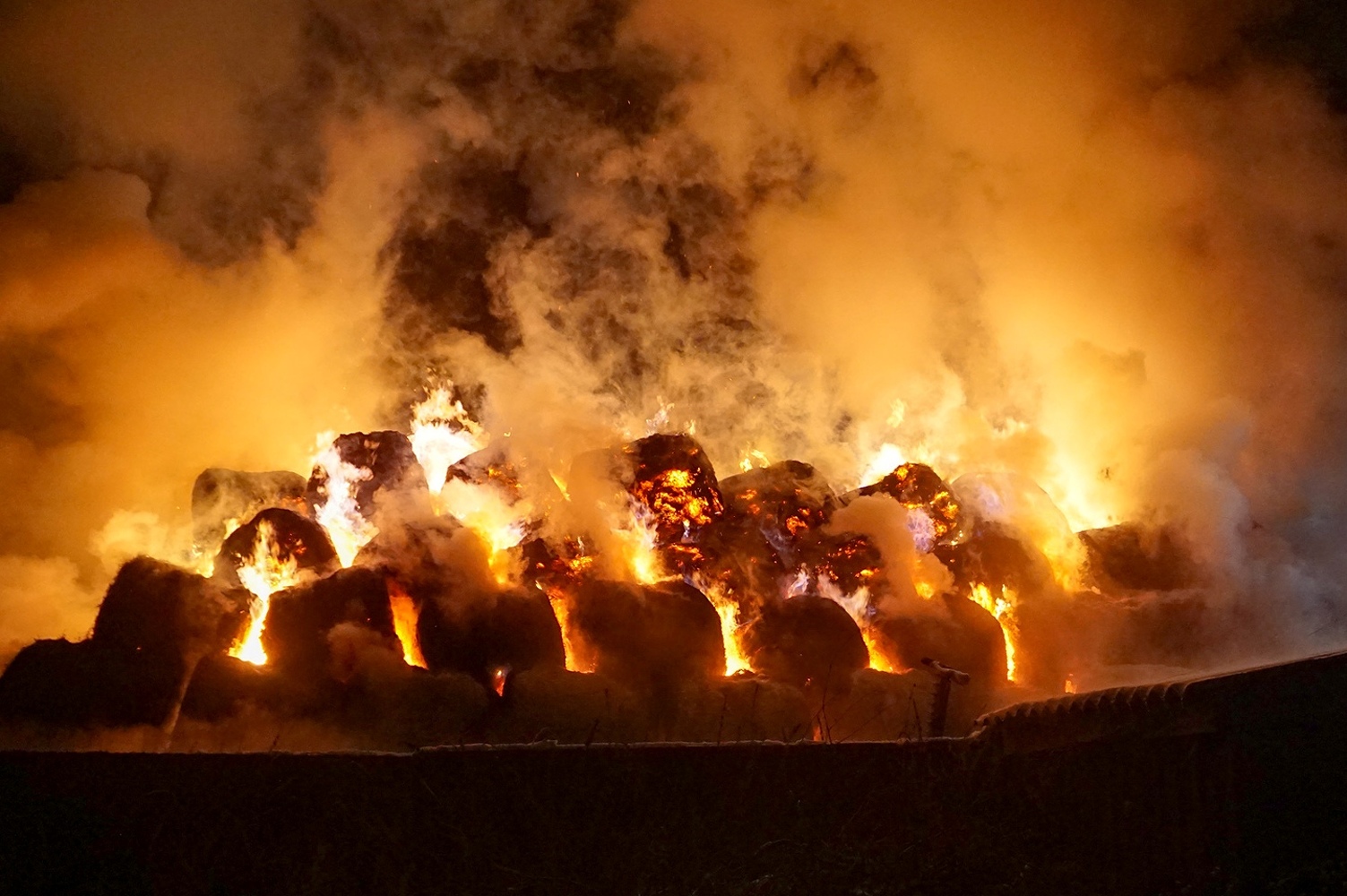 В селе Бостери Иссык-Кульского района сгорело 3000 тюков сена — Today.kg