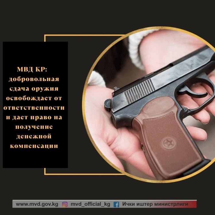 МВД КР предлагает гражданам добровольно сдавать оружие за вознаграждение — Today.kg