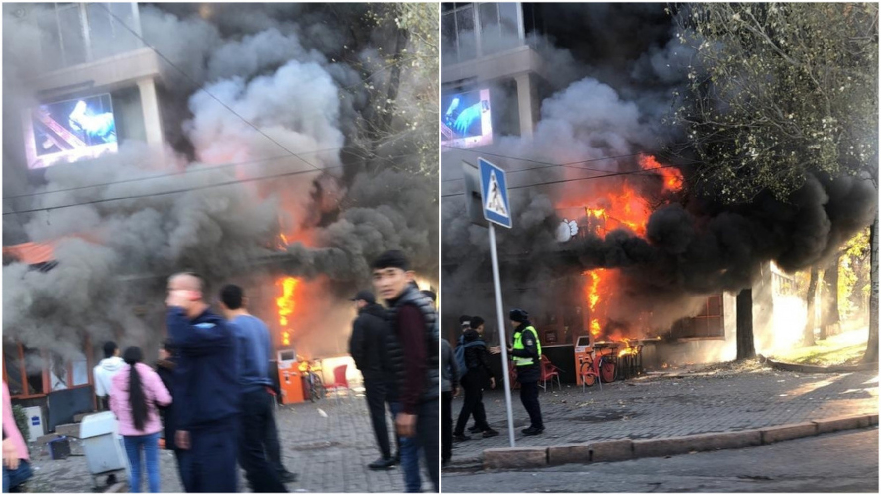 В центре Бишкека горит кафе быстрого питания — Today.kg