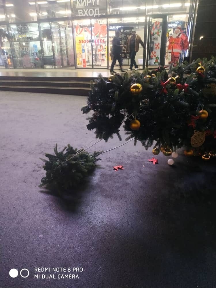 На бишкекчанку упала елка в магазине Tommi Mall — Today.kg