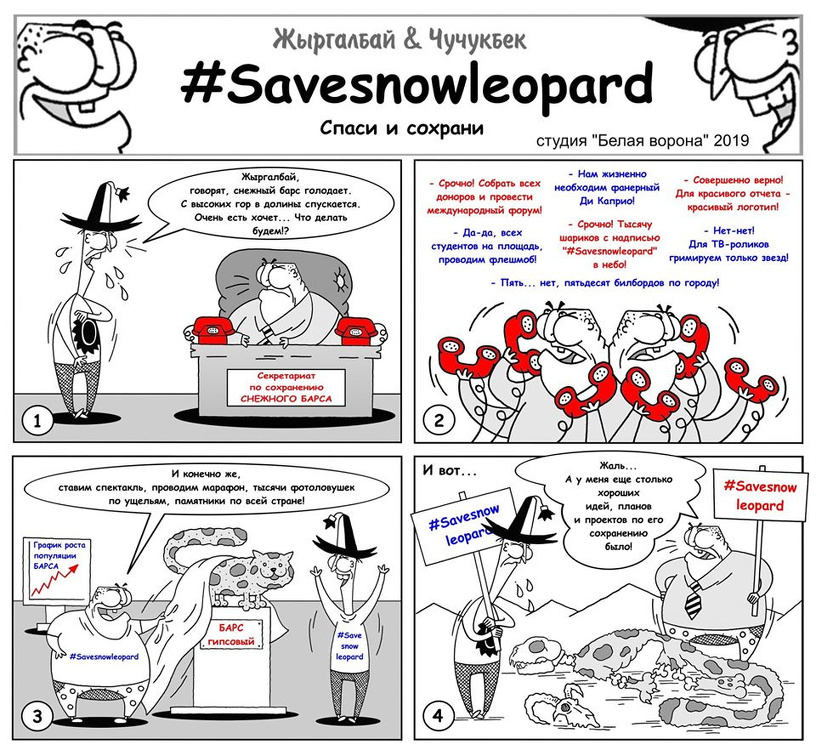 Художники нарисовали комикс о спасении снежного барса в Кыргызстане — Today.kg