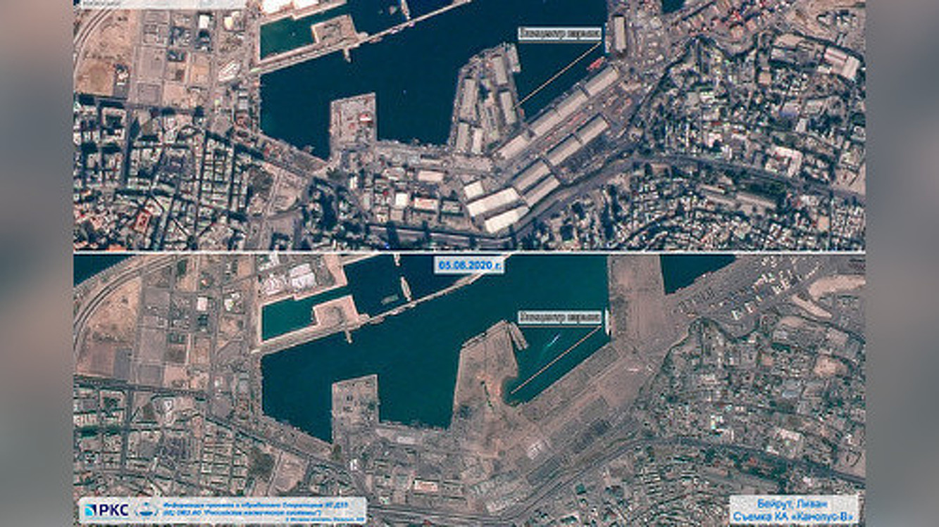Опубликованы спутниковые снимки последствия взрыва в Бейруте — Today.kg