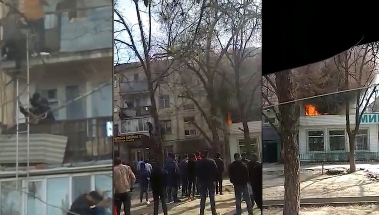 В одном из микрорайонов Бишкека произошел пожар. В доме находились люди — Today.kg