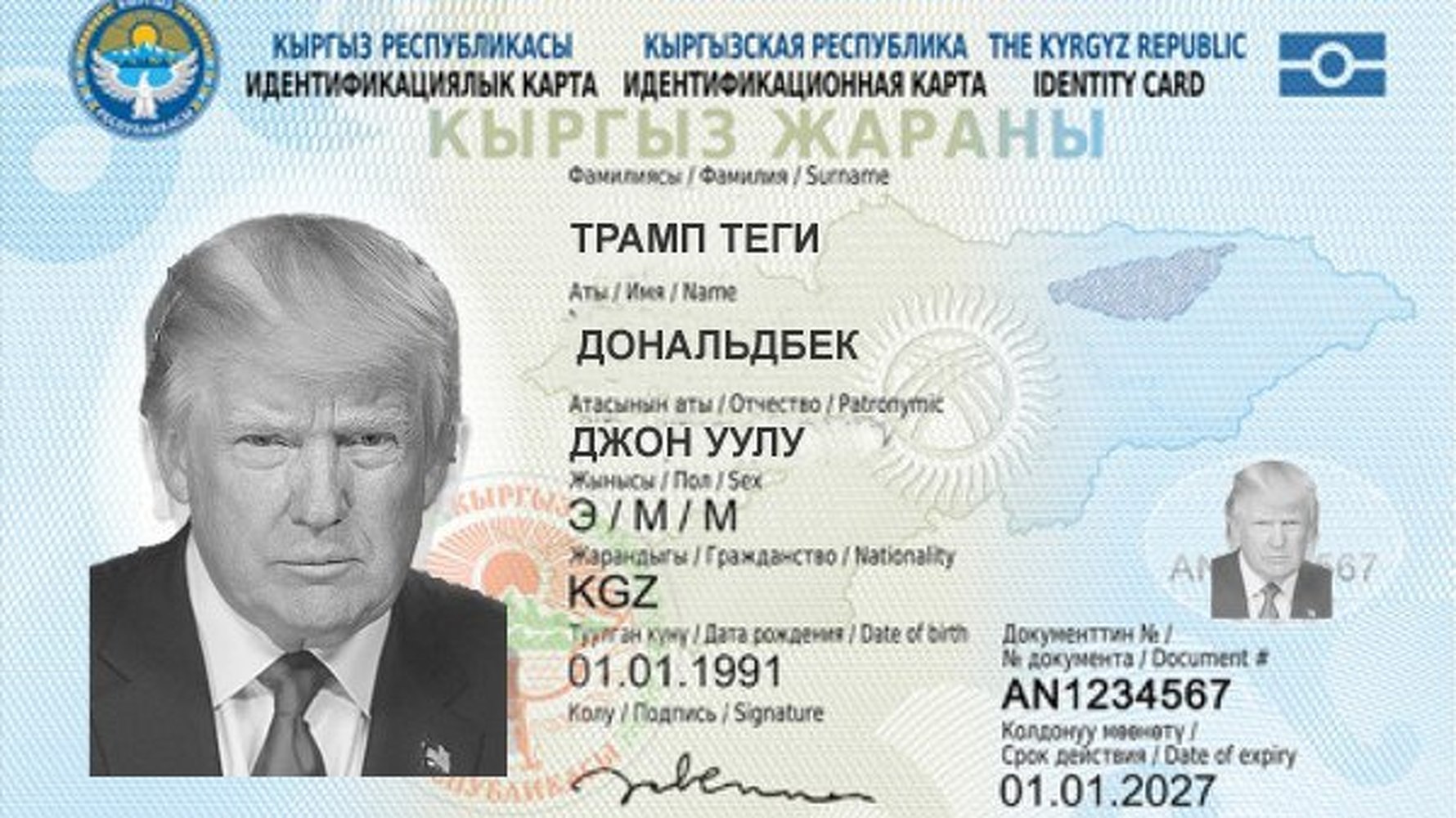 Кр вый. ID карта Киргизии.