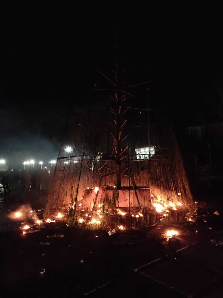 В новогоднюю ночь сгорела ёлка в Кара-Куле — Today.kg
